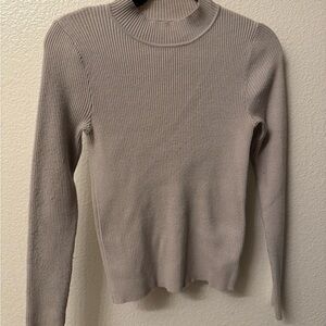 Ribbed Knit Sweater in Taupe